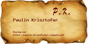 Paulin Krisztofer névjegykártya
