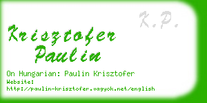 krisztofer paulin business card